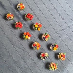 Sweet Set of 12 Vintage Glass Placecard Holders